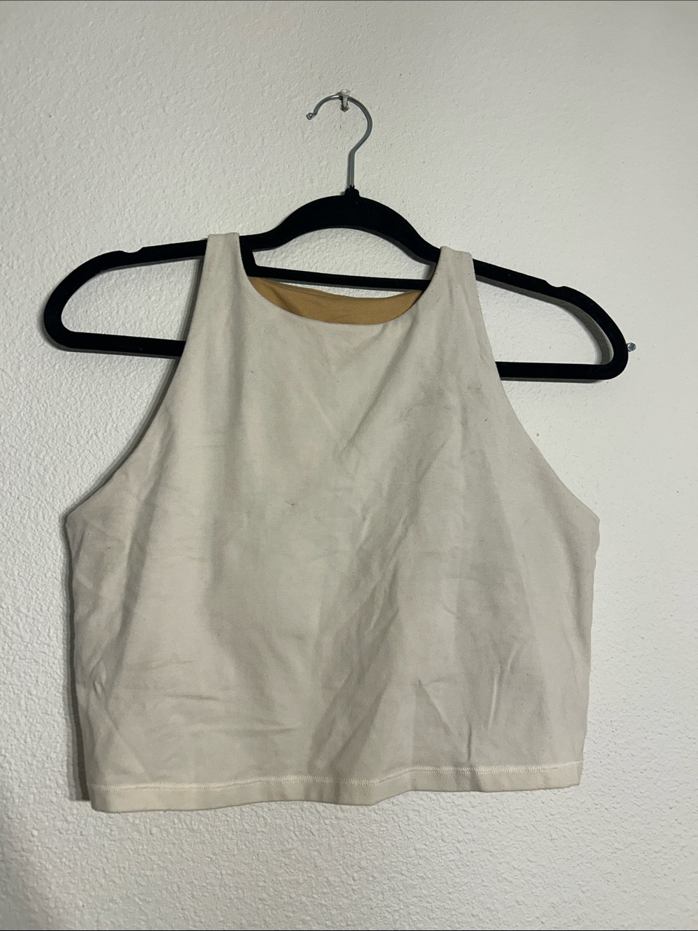 Old Navy Cream High-Neck Cropped Tank